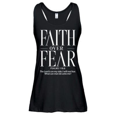 Christian Christianity Faith Over Fear Ladies Essential Flowy Tank