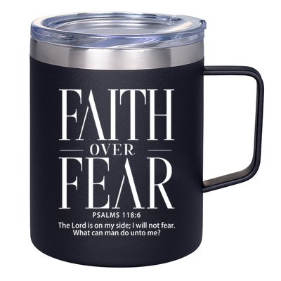 Christian Christianity Faith Over Fear 12oz Stainless Steel Coffee Mug