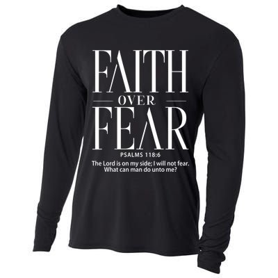 Christian Christianity Faith Over Fear Cooling Performance Long Sleeve Crew