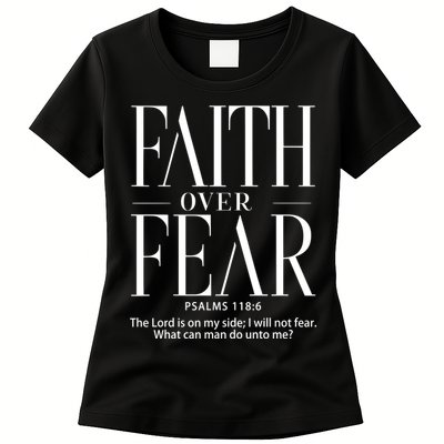 Christian Christianity Faith Over Fear Womens T-Shirt