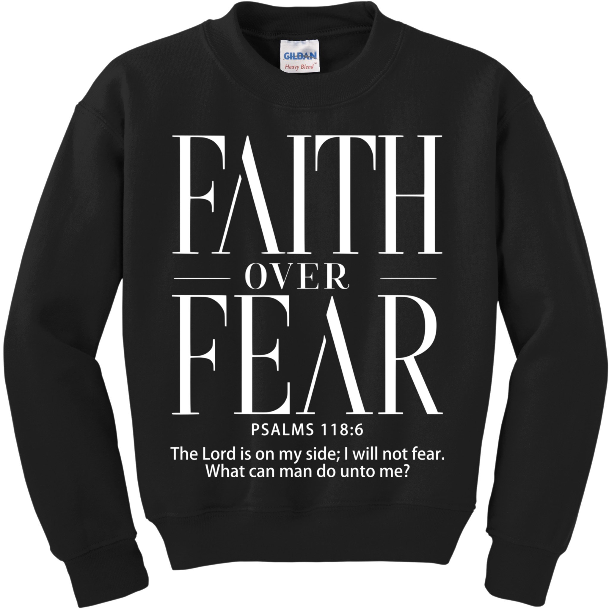 Christian Christianity Faith Over Fear Kids Sweatshirt