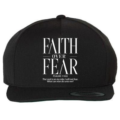 Christian Christianity Faith Over Fear Wool Snapback Cap