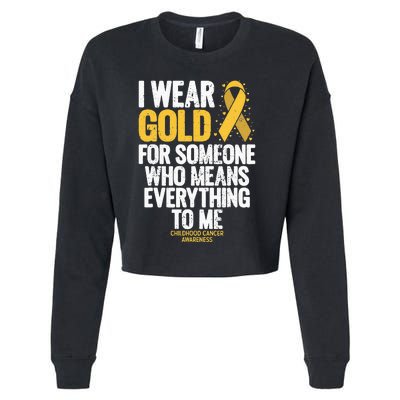 Childhood Cancer For Family Childhood Cancer Awareness Cropped Pullover Crew