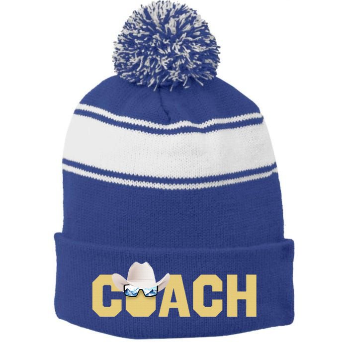 Coach Colorado Football Coach Design Stripe Pom Pom Beanie