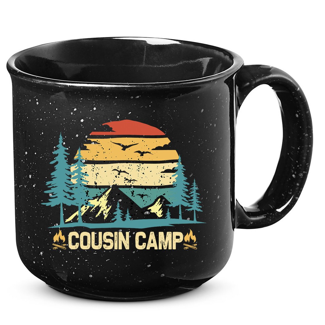 Cousin Camp Friends Summer Family Camping Vacation 15oz Campfire Ceramic Mug