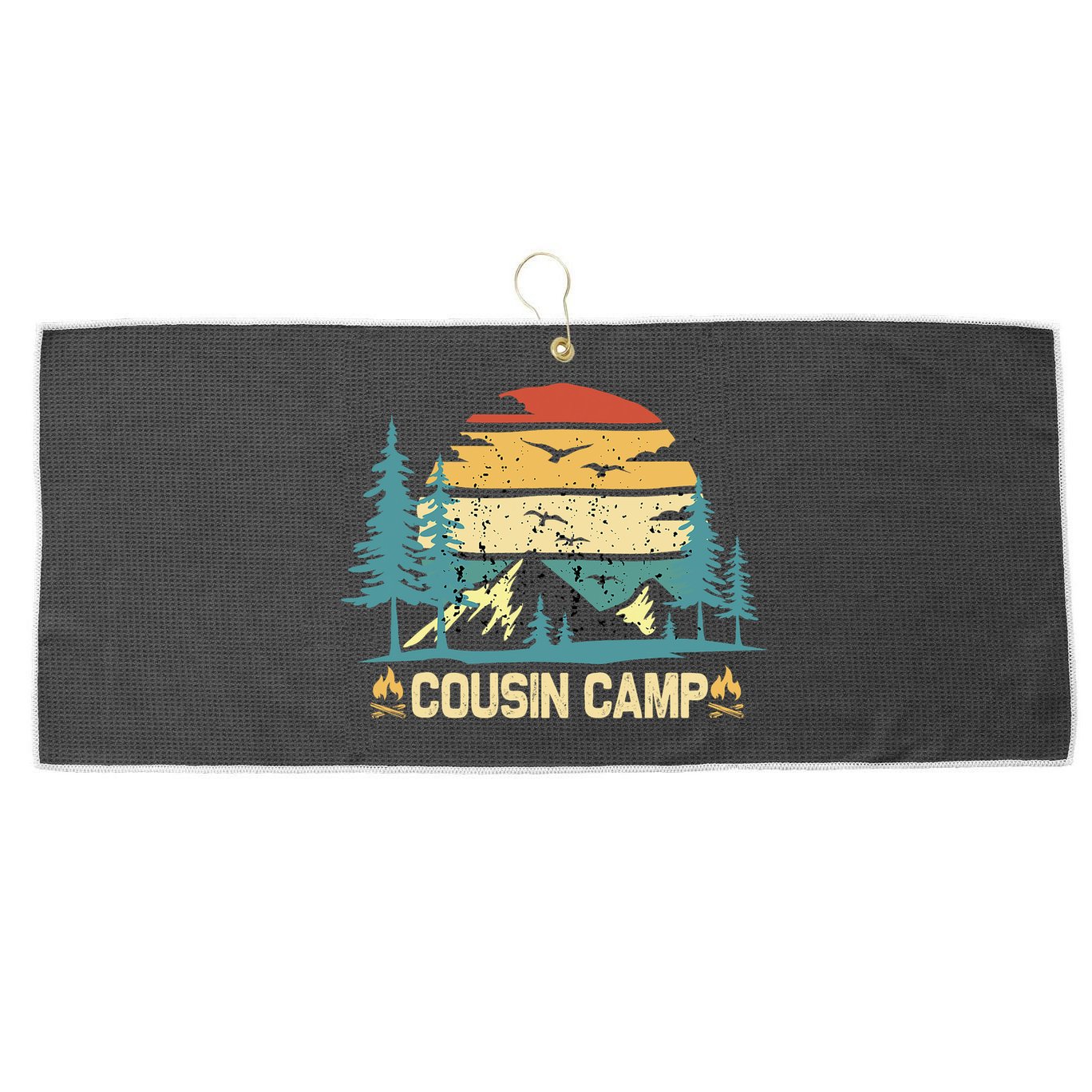 Cousin Camp Friends Summer Family Camping Vacation Large Microfiber Waffle Golf Towel