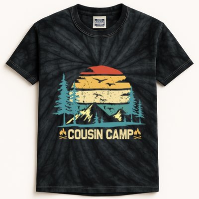 Cousin Camp Friends Summer Family Camping Vacation Kids Tie-Dye T-Shirt