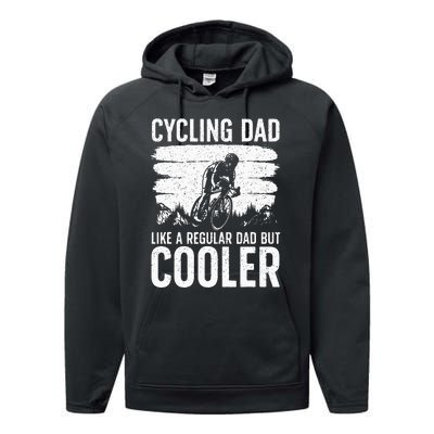 Cool Cycling For Dad Men Bicycling Bikers Bicycle Bike Rider Performance Fleece Hoodie