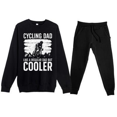 Cool Cycling For Dad Men Bicycling Bikers Bicycle Bike Rider Premium Crewneck Sweatsuit Set