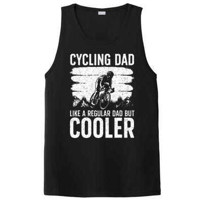 Cool Cycling For Dad Men Bicycling Bikers Bicycle Bike Rider PosiCharge Competitor Tank