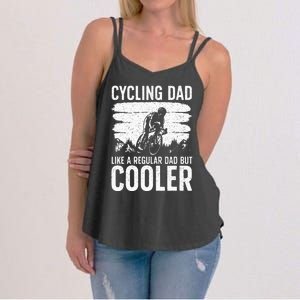 Cool Cycling For Dad Men Bicycling Bikers Bicycle Bike Rider Women's Strappy Tank