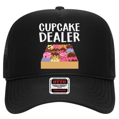 Cool Cupcake For Men Women Baking Cookie Baker Cake Dealer High Crown Mesh Back Trucker Hat