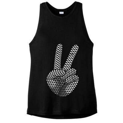 Cool Checkered For  Wo Checker Pattern Checkerboard Ladies PosiCharge Tri-Blend Wicking Tank
