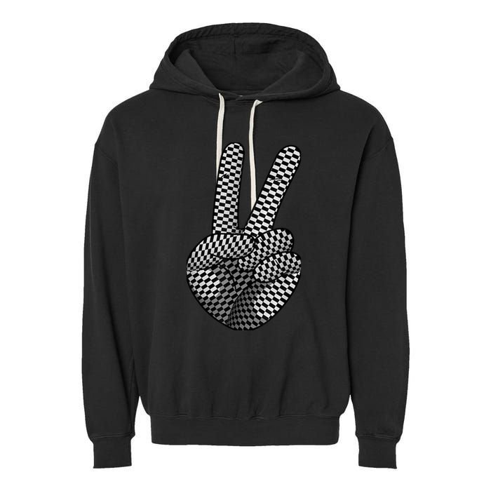 Cool Checkered For  Wo Checker Pattern Checkerboard Garment-Dyed Fleece Hoodie