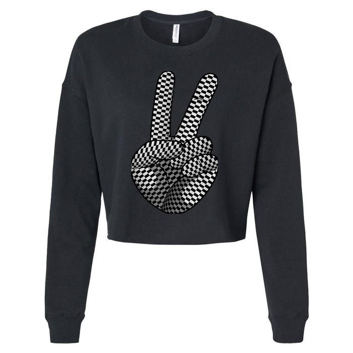 Cool Checkered For  Wo Checker Pattern Checkerboard Cropped Pullover Crew