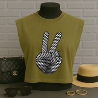 Cool Checkered For  Wo Checker Pattern Checkerboard Garment-Dyed Women's Muscle Tee