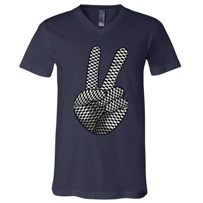 Cool Checkered For  Wo Checker Pattern Checkerboard V-Neck T-Shirt