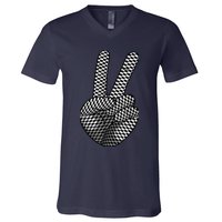 Cool Checkered For  Wo Checker Pattern Checkerboard V-Neck T-Shirt