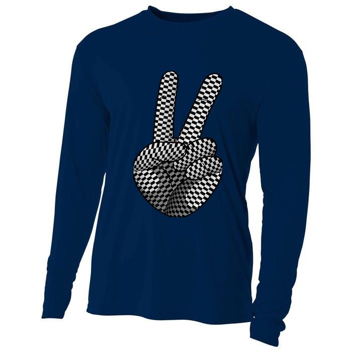 Cool Checkered For  Wo Checker Pattern Checkerboard Cooling Performance Long Sleeve Crew