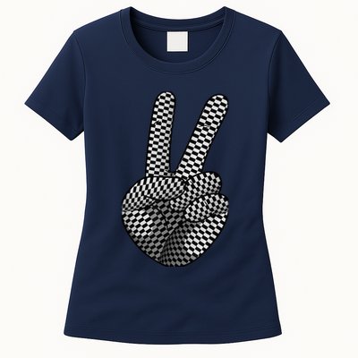 Cool Checkered For  Wo Checker Pattern Checkerboard Womens T-Shirt