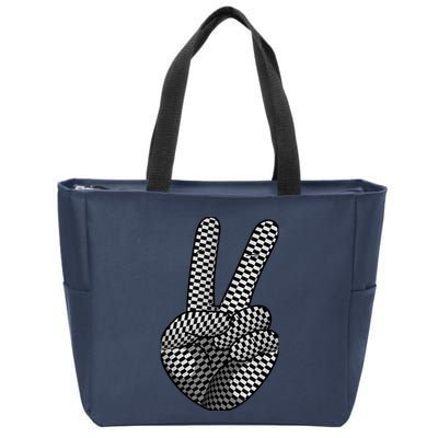 Cool Checkered For  Wo Checker Pattern Checkerboard Zip Tote Bag