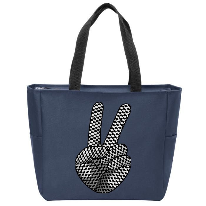 Cool Checkered For  Wo Checker Pattern Checkerboard Zip Tote Bag