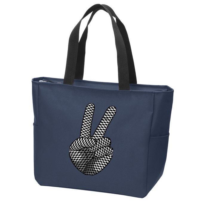 Cool Checkered For  Wo Checker Pattern Checkerboard Zip Tote Bag