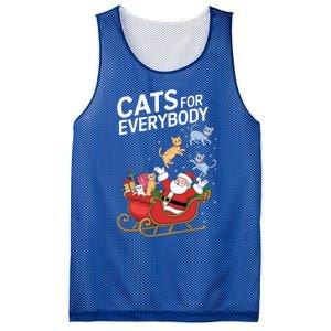 Cute Cats For Everybody Funny Christmas Cat Lover Santa Xmas Cute Gift Mesh Reversible Basketball Jersey Tank