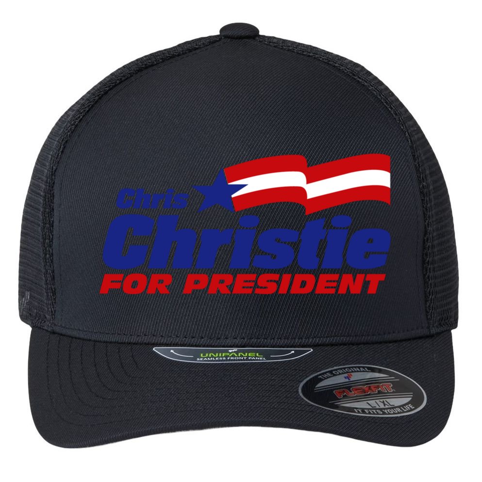 Chris Christie For President 2024 Election Flexfit Unipanel Trucker Cap