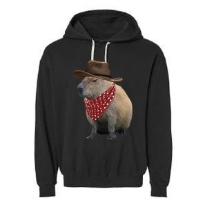 Cow Capybara Funny Howdy Capy Garment-Dyed Fleece Hoodie