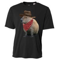 Cow Capybara Funny Howdy Capy Cooling Performance Crew T-Shirt