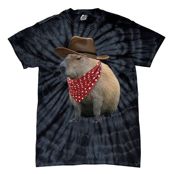 Cow Capybara Funny Howdy Capy Tie-Dye T-Shirt