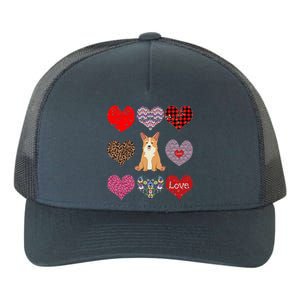 Cute Corgi Funny Dog Mom Hearts Pattern Valentines Day Gift Yupoong Adult 5-Panel Trucker Hat