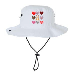 Cute Corgi Funny Dog Mom Hearts Pattern Valentines Day Gift Legacy Cool Fit Booney Bucket Hat