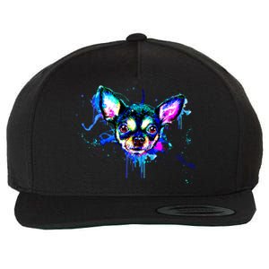 Cute Chihuahua Face Watercolor Painting Art Gift Wool Snapback Cap