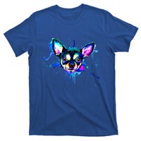 Cute Chihuahua Face Watercolor Painting Art Gift T-Shirt