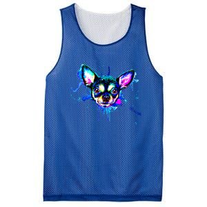 Cute Chihuahua Face Watercolor Painting Art Gift Mesh Reversible Basketball Jersey Tank