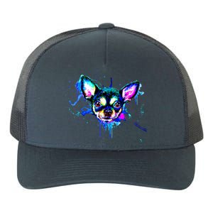 Cute Chihuahua Face Watercolor Painting Art Gift Yupoong Adult 5-Panel Trucker Hat