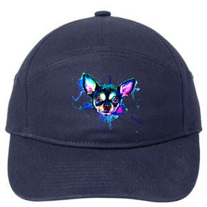 Cute Chihuahua Face Watercolor Painting Art Gift 7-Panel Snapback Hat