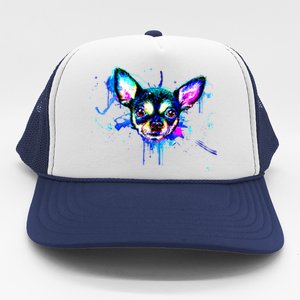 Cute Chihuahua Face Watercolor Painting Art Gift Trucker Hat