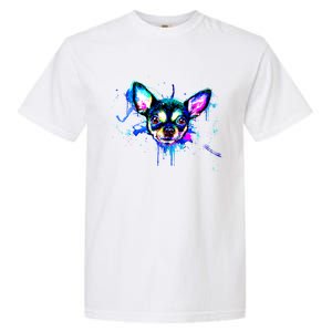 Cute Chihuahua Face Watercolor Painting Art Gift Garment-Dyed Heavyweight T-Shirt