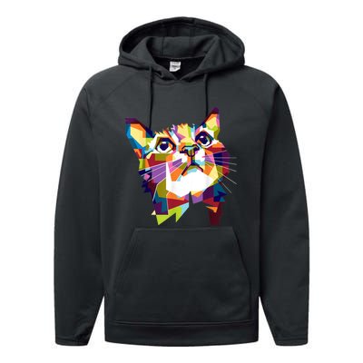 Colorful Cat For Cat Lovers Perfect Gift For S Performance Fleece Hoodie