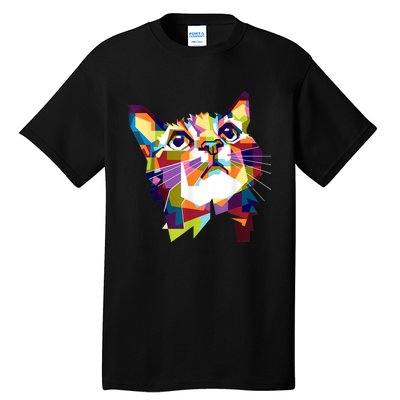 Colorful Cat For Cat Lovers Perfect Gift For S Tall T-Shirt