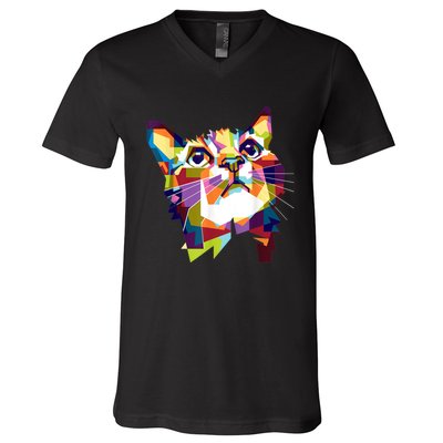 Colorful Cat For Cat Lovers Perfect Gift For S V-Neck T-Shirt