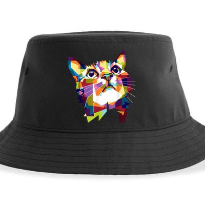 Colorful Cat For Cat Lovers Perfect Gift For S Sustainable Bucket Hat