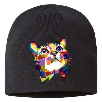 Colorful Cat For Cat Lovers Perfect Gift For S Sustainable Beanie