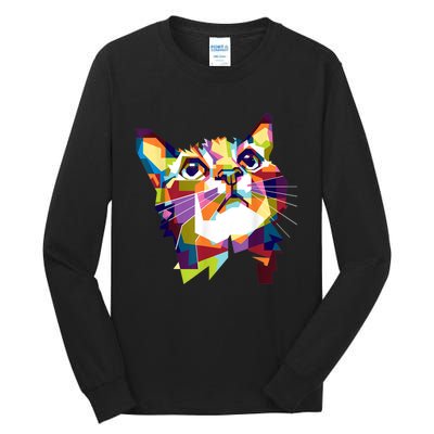 Colorful Cat For Cat Lovers Perfect Gift For S Tall Long Sleeve T-Shirt