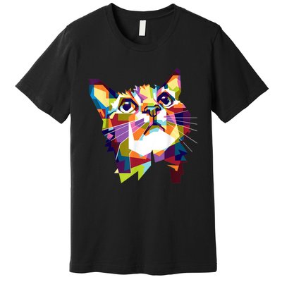 Colorful Cat For Cat Lovers Perfect Gift For S Premium T-Shirt