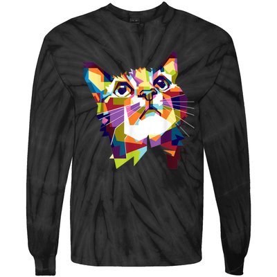 Colorful Cat For Cat Lovers Perfect Gift For S Tie-Dye Long Sleeve Shirt