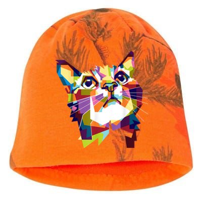 Colorful Cat For Cat Lovers Perfect Gift For S Kati - Camo Knit Beanie